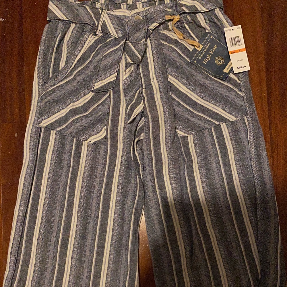 Flowy Tied High Rise Striped Pants